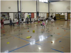 students playing games in PE 2