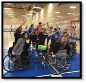 Students playing in gym