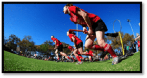 students playing quidditch