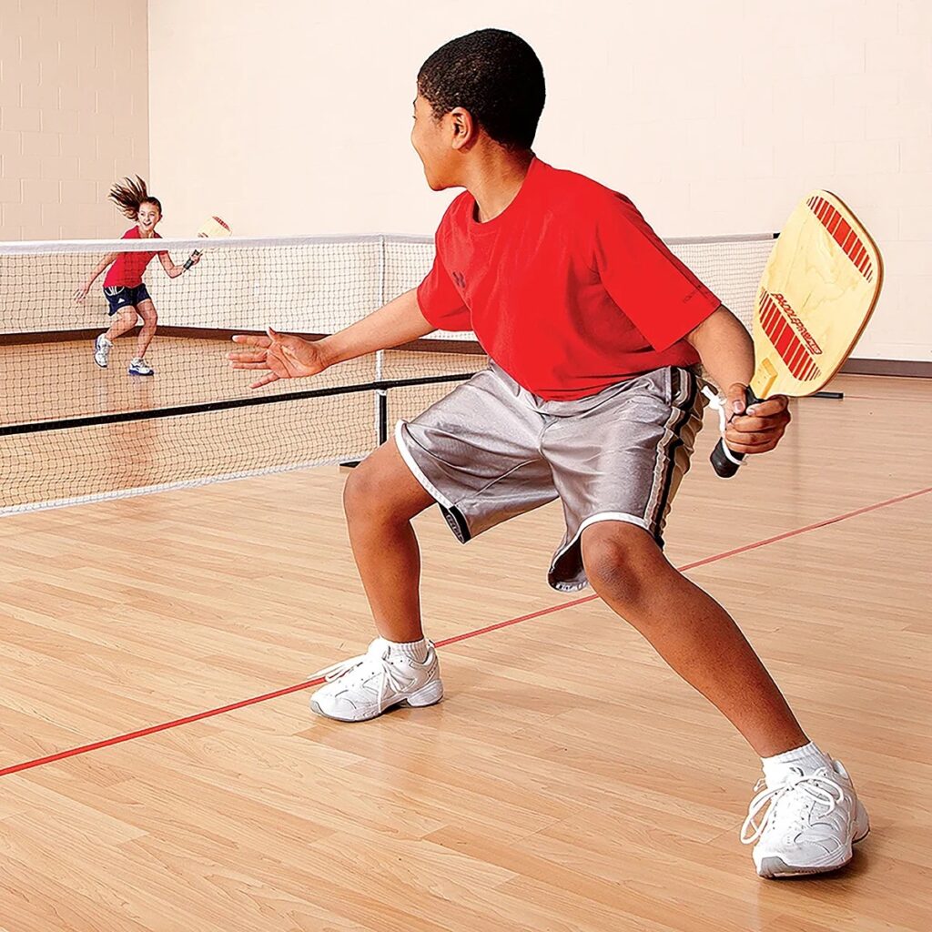 Kids playing pickleball